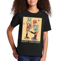 Funny Merry Christmas Nut Cracker Getting Nut Cracked Kids T-Shirt