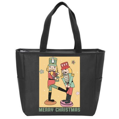 Funny Merry Christmas Nut Cracker Getting Nut Cracked Zip Tote Bag