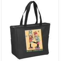 Funny Merry Christmas Nut Cracker Getting Nut Cracked Zip Tote Bag