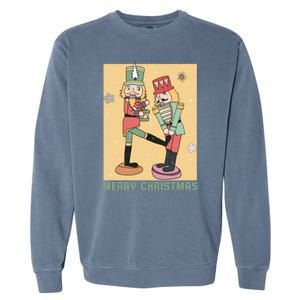 Funny Merry Christmas Nut Cracker Getting Nut Cracked Garment-Dyed Sweatshirt