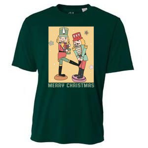 Funny Merry Christmas Nut Cracker Getting Nut Cracked Cooling Performance Crew T-Shirt