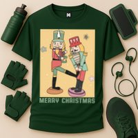 Funny Merry Christmas Nut Cracker Getting Nut Cracked Performance Shirt