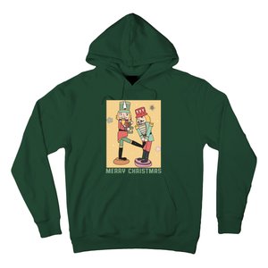 Funny Merry Christmas Nut Cracker Getting Nut Cracked Hoodie