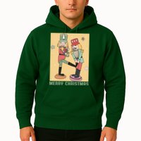 Funny Merry Christmas Nut Cracker Getting Nut Cracked Hoodie