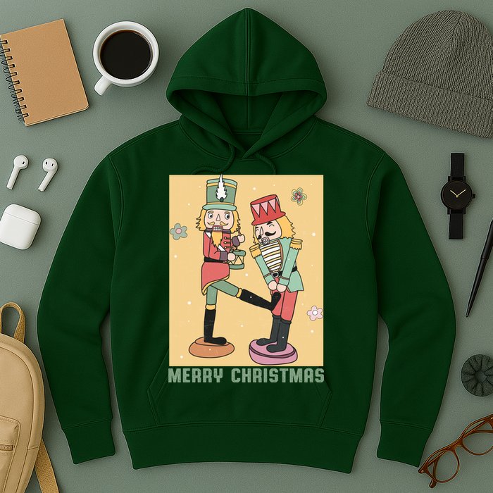 Funny Merry Christmas Nut Cracker Getting Nut Cracked Hoodie