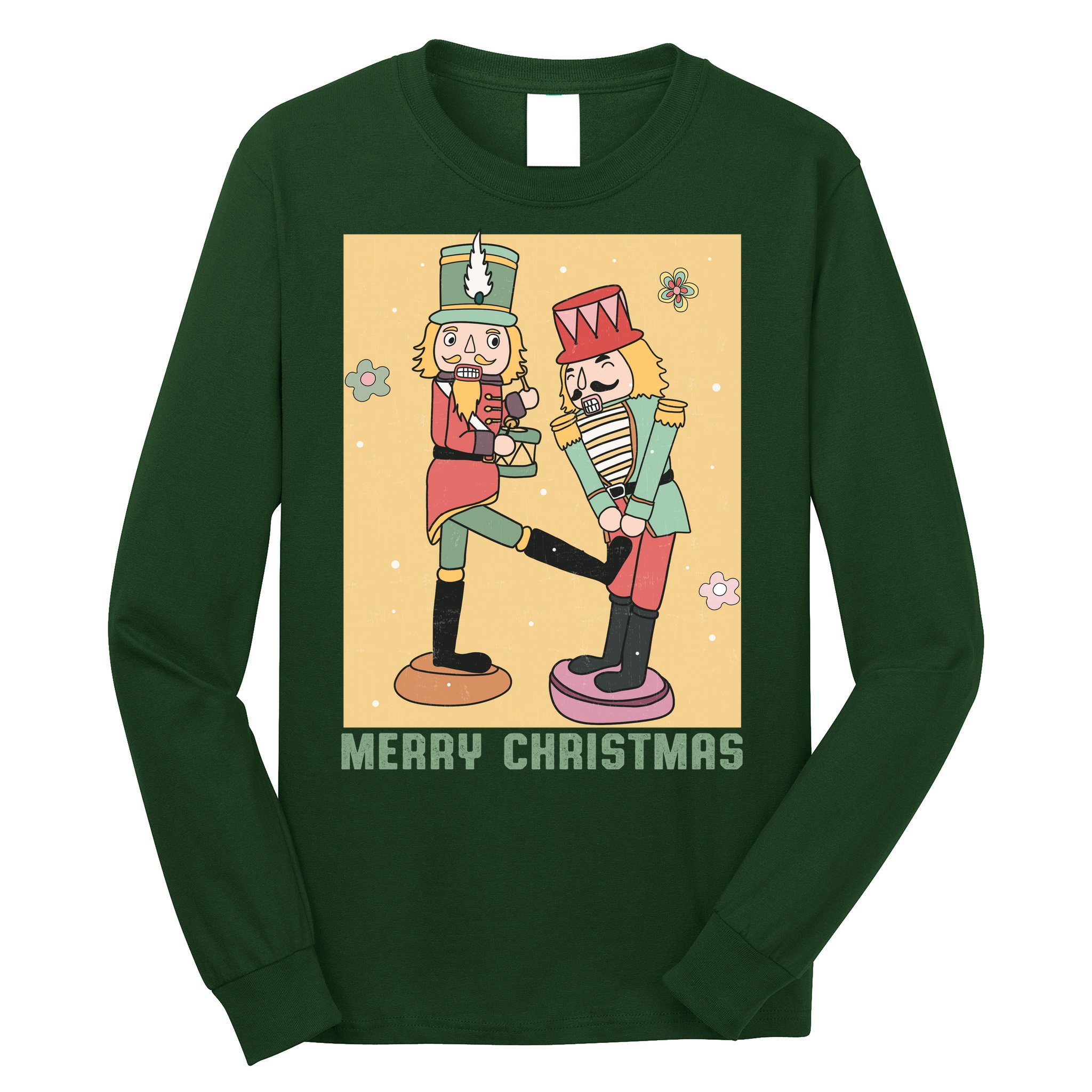 Funny Merry Christmas Nut Cracker Getting Nut Cracked Long Sleeve Shirt