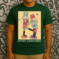 Funny Merry Christmas Nut Cracker Getting Nut Cracked T-Shirt