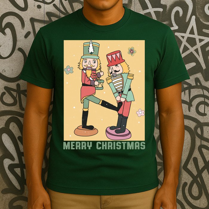 Funny Merry Christmas Nut Cracker Getting Nut Cracked T-Shirt