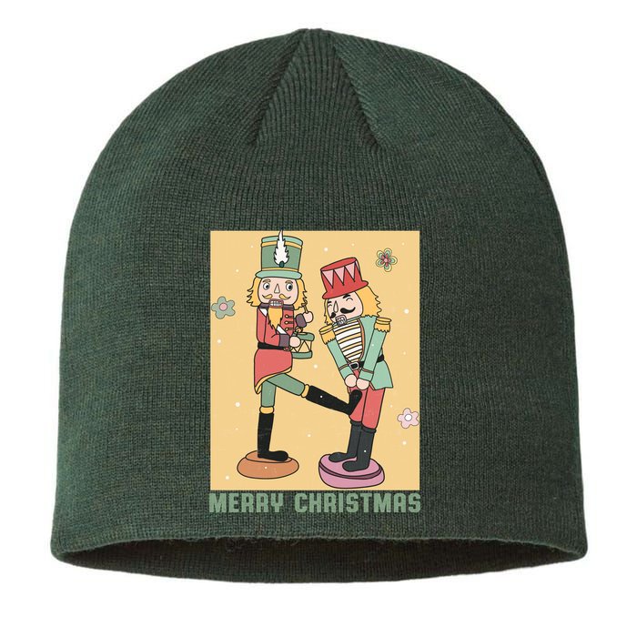 Funny Merry Christmas Nut Cracker Getting Nut Cracked Sustainable Beanie