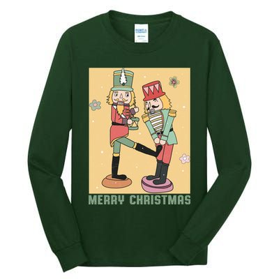 Funny Merry Christmas Nut Cracker Getting Nut Cracked Tall Long Sleeve T-Shirt