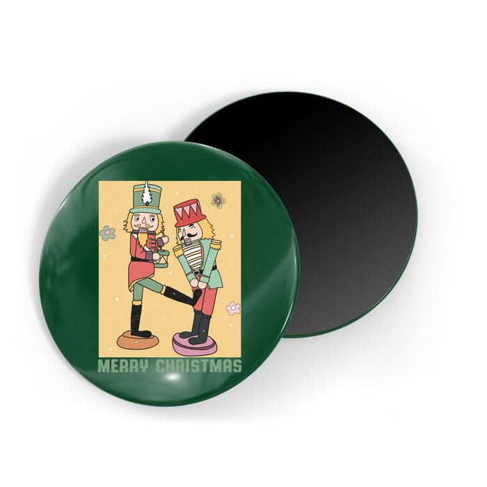 Funny Merry Christmas Nut Cracker Getting Nut Cracked Magnet