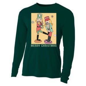 Funny Merry Christmas Nut Cracker Getting Nut Cracked Cooling Performance Long Sleeve Crew