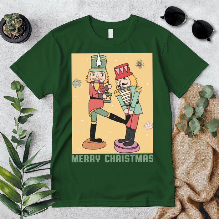 Funny Merry Christmas Nut Cracker Getting Nut Cracked Premium T-Shirt