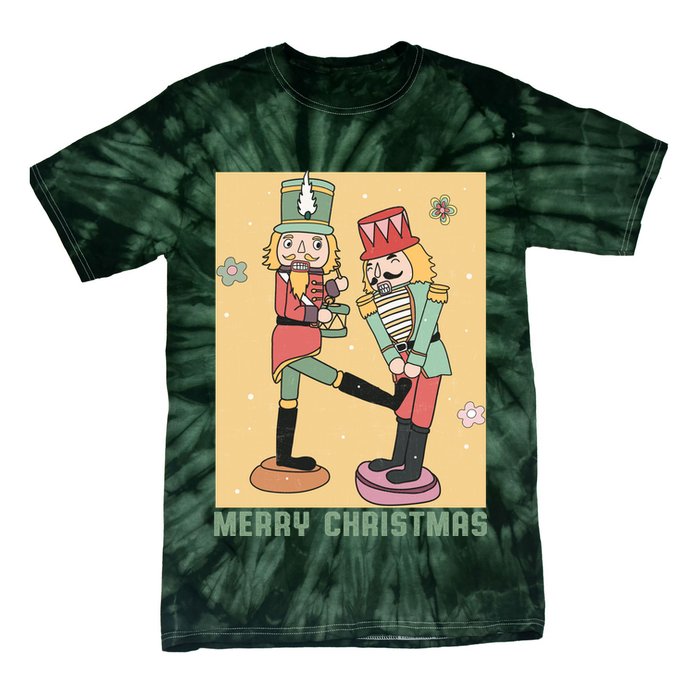 Funny Merry Christmas Nut Cracker Getting Nut Cracked Tie-Dye T-Shirt