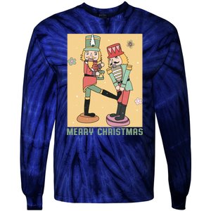 Funny Merry Christmas Nut Cracker Getting Nut Cracked Tie-Dye Long Sleeve Shirt