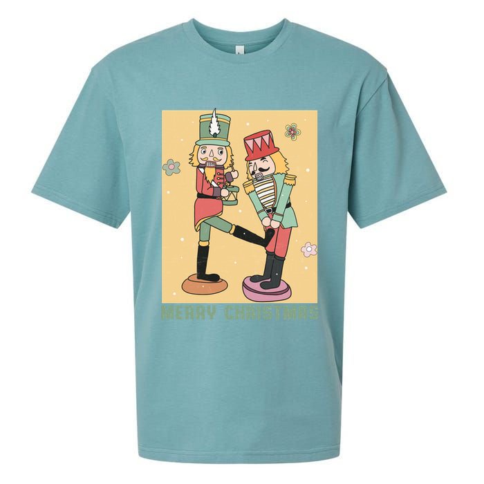 Funny Merry Christmas Nut Cracker Getting Nut Cracked Sueded Cloud Jersey T-Shirt