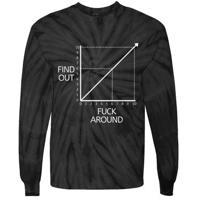 Funny Math Chart Joke Don't Mess Discover! Tie-Dye Long Sleeve Shirt