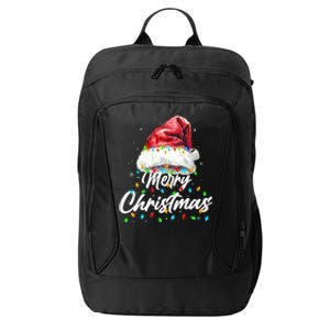 Festive Merry Christmas Santa Hat Christmas Lights City Backpack