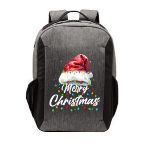 Festive Merry Christmas Santa Hat Christmas Lights Vector Backpack