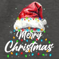 Festive Merry Christmas Santa Hat Christmas Lights Vector Backpack