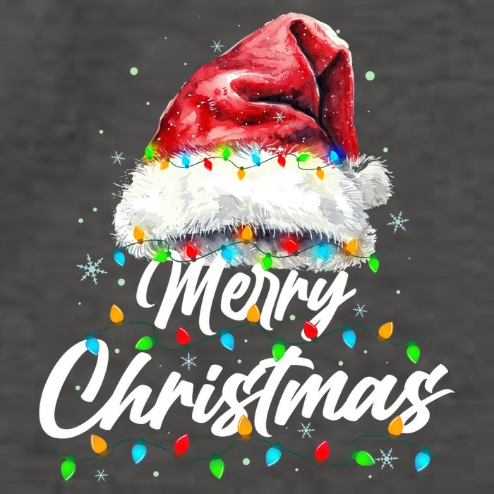 Festive Merry Christmas Santa Hat Christmas Lights Vector Backpack