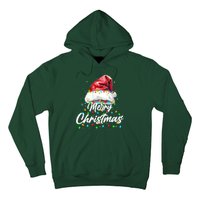 Festive Merry Christmas Santa Hat Christmas Lights Hoodie