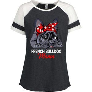 Frenchie Mama Cute French Bulldog Dog Mom Funny Womens Gift Enza Ladies Jersey Colorblock Tee