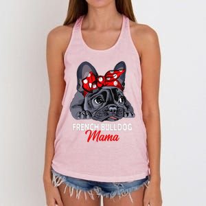 Frenchie Mama Cute French Bulldog Dog Mom Funny Womens Gift Women's Knotted Racerback Tank