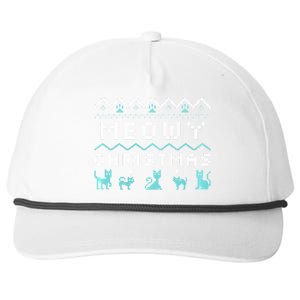 Funny Meowy Christmas Snapback Five-Panel Rope Hat