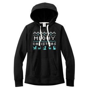 Funny Meowy Christmas Women's Fleece Hoodie