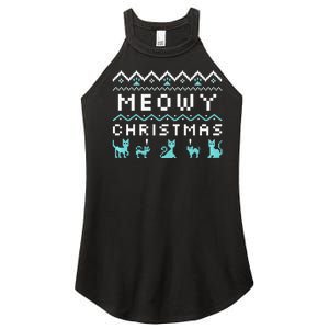 Funny Meowy Christmas Women's Perfect Tri Rocker Tank