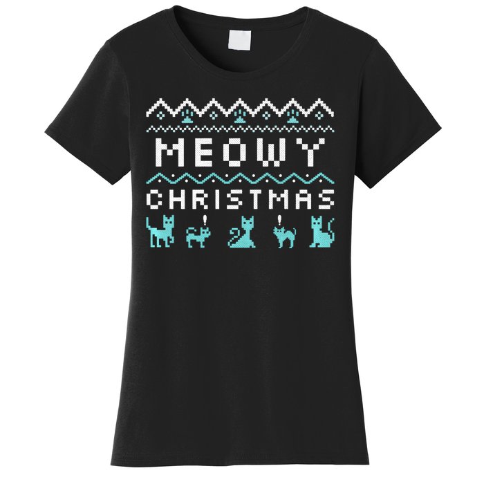 Funny Meowy Christmas Women's T-Shirt