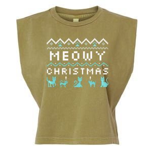 Funny Meowy Christmas Garment-Dyed Women's Muscle Tee