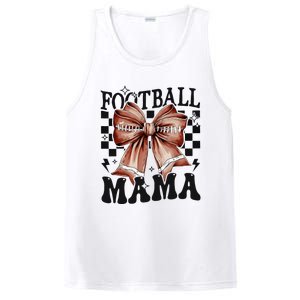 Football Mama Coquette Bow Funny Football Game Day Sport Mom PosiCharge Competitor Tank