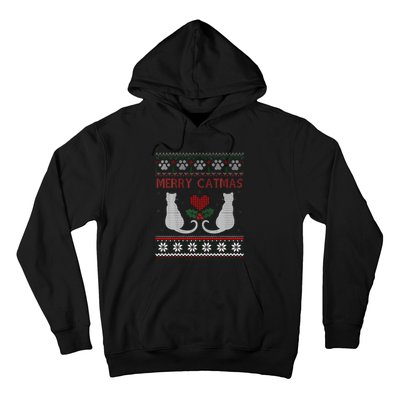 Funny Merry Catmas Ugly Christmas Sweater Hoodie