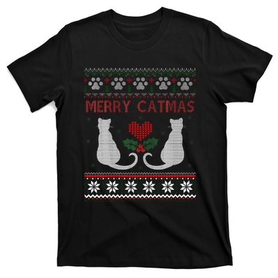 Funny Merry Catmas Ugly Christmas Sweater T-Shirt