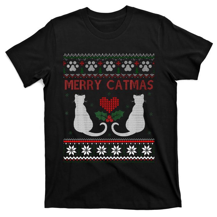 Funny Merry Catmas Ugly Christmas Sweater T-Shirt