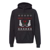 Funny Merry Catmas Ugly Christmas Sweater Premium Hoodie