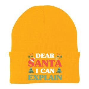 Funny Merry Christmas Holiday Claus Dear Santa I Can Explain Gift Knit Cap Winter Beanie