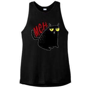 Funny Meh. Cat Meme For Cat Lovers Ladies PosiCharge Tri-Blend Wicking Tank