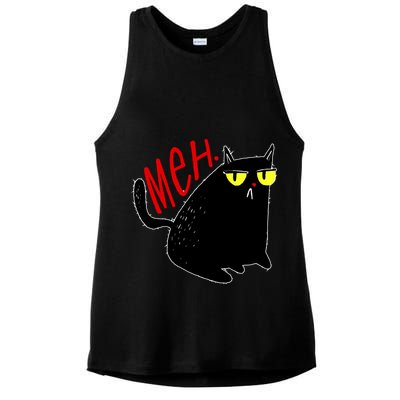 Funny Meh. Cat Meme For Cat Lovers Ladies PosiCharge Tri-Blend Wicking Tank
