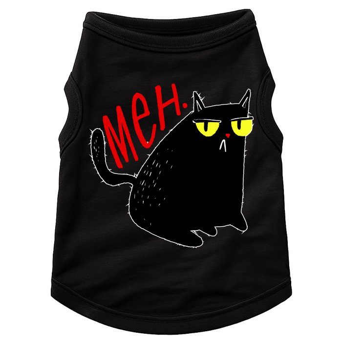 Funny Meh. Cat Meme For Cat Lovers Doggie Tank