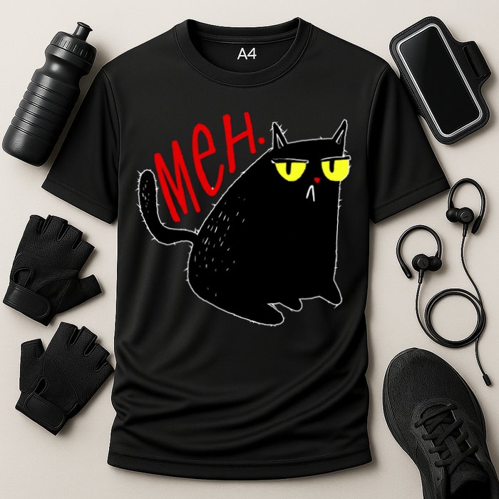 Funny Meh. Cat Meme For Cat Lovers Performance Shirt