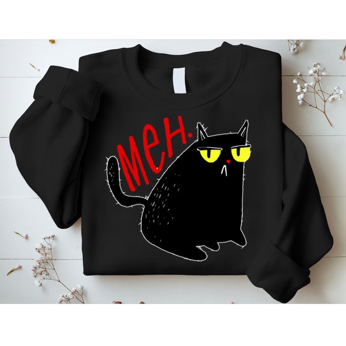 Funny Meh. Cat Meme For Cat Lovers Sweatshirt