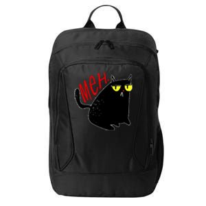 Funny Meh. Cat Meme For Cat Lovers City Backpack