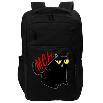 Funny Meh. Cat Meme For Cat Lovers Impact Tech Backpack