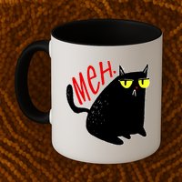 Funny Meh. Cat Meme For Cat Lovers Mug
