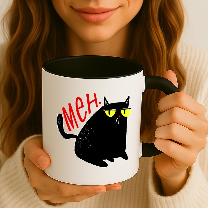 Funny Meh. Cat Meme For Cat Lovers Mug