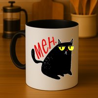 Funny Meh. Cat Meme For Cat Lovers Mug