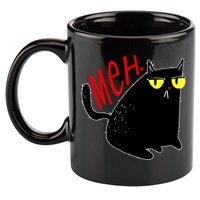 Funny Meh. Cat Meme For Cat Lovers 11oz C Handle Ceramic Mug